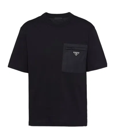 PRADA RE-NYLON AND JERSEY T-SHIRT