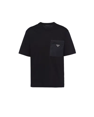 PRADA T-SHIRT AUS RE-NYLON UND JERSEY