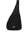 Prada Mens Black Hybrid Re-nylon And Leather Backpack