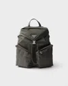 Prada Re-nylon And Leather Backpack In Gray