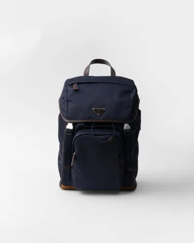 PRADA RE-NYLON AND LEATHER BACKPACK