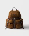 Prada Re-nylon And Leather Backpack In Brown