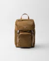 Prada Re-nylon And Leather Backpack In Brown