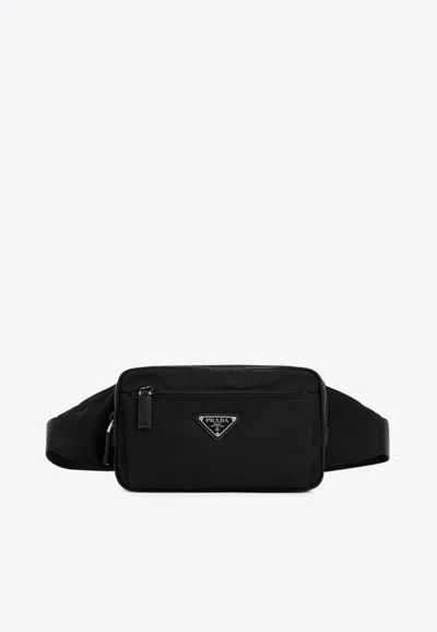 PRADA RE-NYLON AND LEATHER BELT BAG