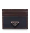 Prada Leather Card Holder Featuring Contrast Panel In Multi
