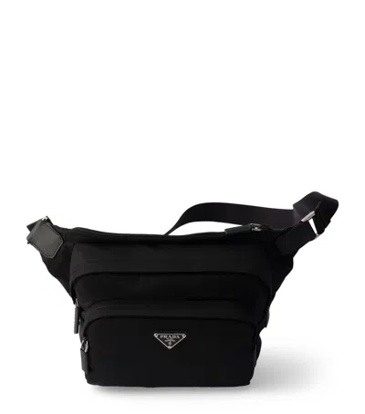 Prada Re-nylon And Leather Cross-body Bag In Purple
