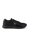 Prada Mens Black Prax 2.0 Re-nylon Shell And Leather Trainers Eur 41.5 / 7.5 Uk In Black