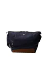 Prada Re-nylon And Leather Shoulder Bag In Blue