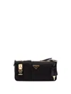 Prada Re-nylon And Leather Shoulder Bag In Black  