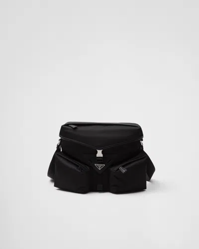 PRADA RE-NYLON AND LEATHER SHOULDER BAG