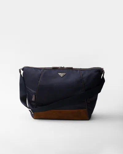 PRADA RE-NYLON AND LEATHER SHOULDER BAG
