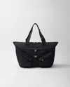 Prada Re-nylon And Leather Travel Bag In Black