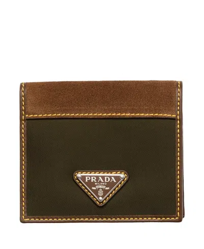 PRADA RE-NYLON AND LEATHER WALLET