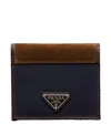 Prada Men Two-tone Fabric And Suede Wallet