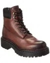 Prada Brown Calf Leather Boots With Modern Accents In Brown
