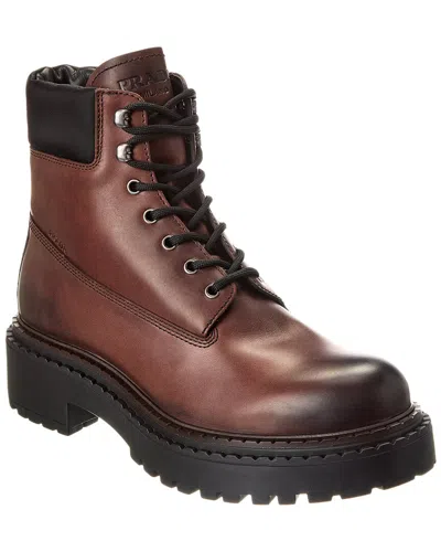 PRADA DNU PRADA RE-NYLON & LEATHER WORK BOOT