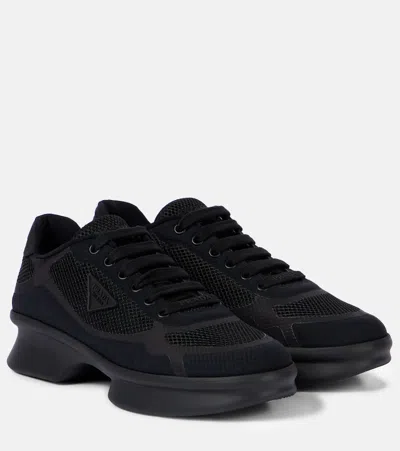 PRADA RE-NYLON AND MESH SNEAKERS