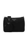 Prada Mens Black Re-nylon Leather And Recycled-nylon Shoulder Bag