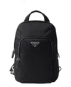 Prada Re-nylon And Saffiano Leather Backpack In Black