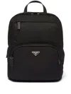 Prada Nylon Backpack With Adjustable Shoulder Straps In Black