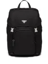 Prada Backpack In Re-nylon And Saffiano Leather In Black