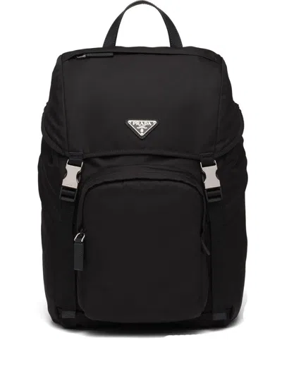 PRADA PRADA RE-NYLON AND SAFFIANO LEATHER BACKPACK
