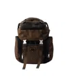 Prada Re-nylon And Saffiano Leather Backpack In Brown