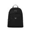 Prada Re-nylon And Saffiano Leather Backpack In Black