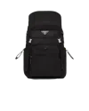 Prada Re-nylon And Saffiano Leather Backpack In Black