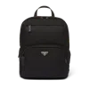 Prada Nylon Backpack With Adjustable Shoulder Straps In Black