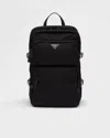 Prada Nylon Backpack With Top Handle And Front Zip In Black
