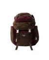 Prada Re-nylon And Saffiano Leather Backpack In Burgundy