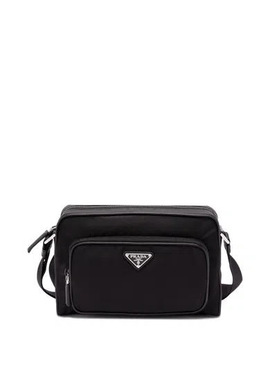 Prada Re-nylon And Saffiano Leather Bag In Black