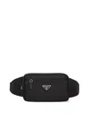Prada Re-nylon And Saffiano Leather Belt Bag In Black