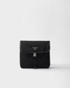 Prada Schultertasche Aus Re-nylon Und Saffiano-leder In Black