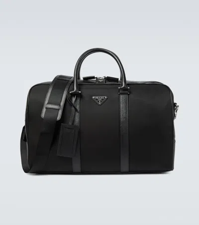 Prada Re-nylon And Saffiano Leather Duffel Bag In Multi