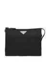 Prada Rectangular Re-nylon Clutch With Detachable Wrist Handle In Black