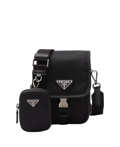 PRADA RE-NYLON AND SAFFIANO LEATHER SHOULDER BAG