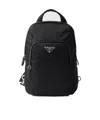 Prada Re-nylon And Saffiano Leather Backpack In Black