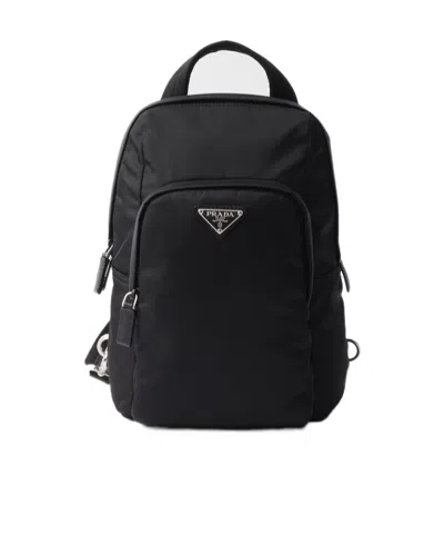 PRADA PRADA TRIANGLE-LOGO ZIPPED BACKPACK