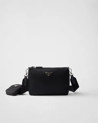 Prada Re-nylon And Saffiano Leather Shoulder Bag