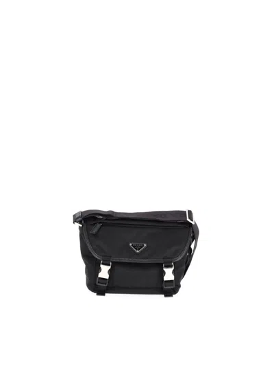 PRADA PRADA RE-NYLON AND SAFFIANO LEATHER SHOULDER BAG