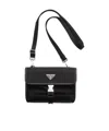 Prada Re-nylon And Saffiano Leather Smartphone Bag In Black