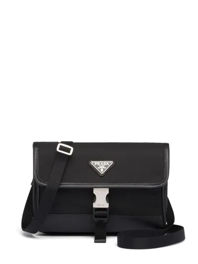 Prada Re-nylon And Saffiano Leather Smartphone Case In Black