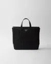 Prada Mens Black Re-nylon Brand-plaque Nylon And Leather Tote Bag In Black