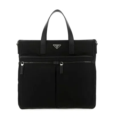 PRADA RE-NYLON AND SAFFIANO LEATHER TOTE BAG