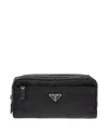 Prada Re-nylon And Saffiano Leather Travel Pouch