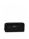 Prada Re-nylon And Saffiano Leather Travel Pouch Accessories In Black
