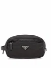 Prada Re-nylon And Saffiano Leather Travel Pouch In Black
