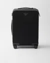 Prada Re-nylon And Saffiano Leather Trolley In Black